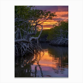 Sunset Over Mangroves Canvas Print