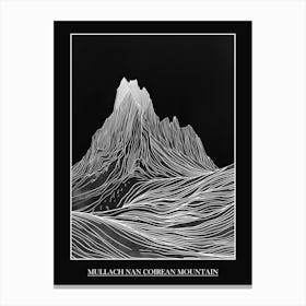 Mullach Nan Coirean Mountain Line Drawing 5 Poster Canvas Print