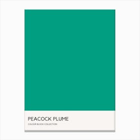 Peacock Plume Colour Block Poster Canvas Print