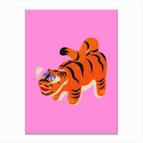 Hariko No Tora Pink Tiger Doll Canvas Print