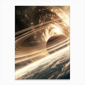 Saturn In Space Canvas Print