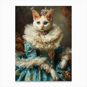 Royal Kitten Rococo Inspired Painting 3 Canvas Print