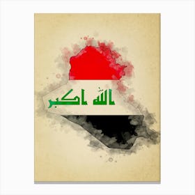 Iraq Flag Vintage Canvas Print