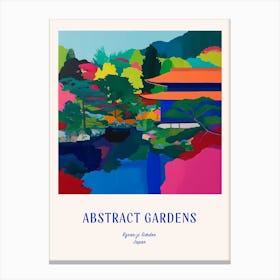 Colourful Gardens Ryoan Ji Garden Japan 1 Blue Poster Canvas Print