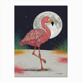 Pink Flamingo 6 Canvas Print