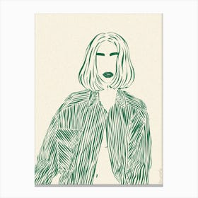 Woman In Green 3 Canvas Print