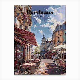 Bordeaux France Streetview Digital Travel Illustration Canvas Print