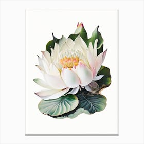 White Lotus Decoupage 4 Canvas Print