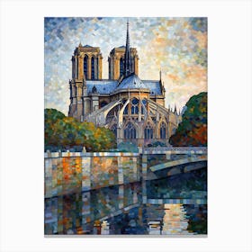 Notre Dame Paris France Paul Signac Style 8 Canvas Print
