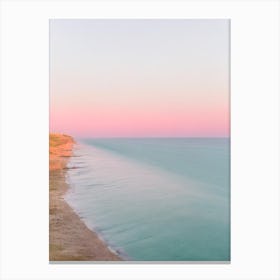 Chesil Beach, Dorset Pink Photography 1 Canvas Print