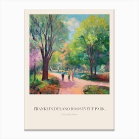 Franklin Delano Roosevelt Park Philadelphia United States Vintage Cezanne Inspired Poster Canvas Print