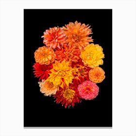 Dahlia Bouquet Orange Canvas Print