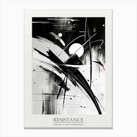 Resistance Abstract Black And White 8 Poster Canvas Print
