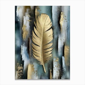 Gold Feather Canvas Print Canvas Print