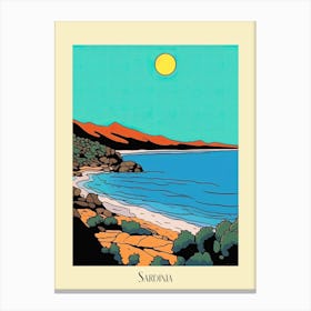 Poster Of Minimal Design Style Of Sardinia, Italy 4 Canvas Print