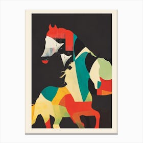 Colorful Abstract Horses Canvas Print