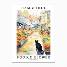 Food Market With Cats In Cambridge 1 Poster Canvas Print