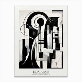 Elegance Abstract Black And White 4 Poster Canvas Print