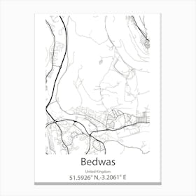 Bedwas,United Kingdom Minimalist Map Toile