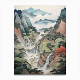 Shosenkyo Gorge In Yamanshi, Ukiyo E Drawing 2 Canvas Print