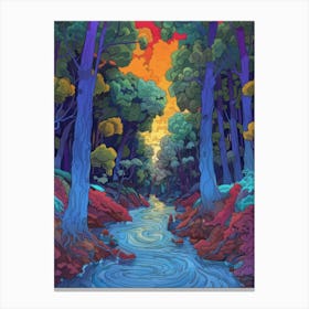 River In The Woods Canvas Print