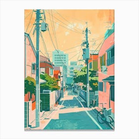 Tokyo Japan 7 Retro Illustration Canvas Print