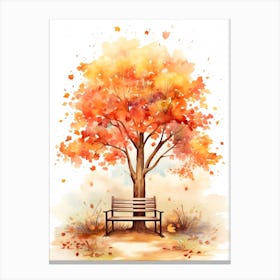 Cute Autumn Fall Scene 76 Canvas Print