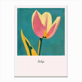 Tulip 1 Square Flower Illustration Poster Canvas Print