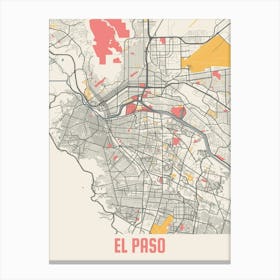 El Paso Map Poster Canvas Print