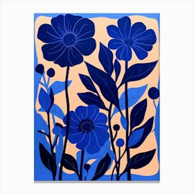 Blue Flower Illustration Calendula 4 Canvas Print