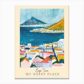 My Happy Place Cape Town 2 Travel Poster Canvas Print