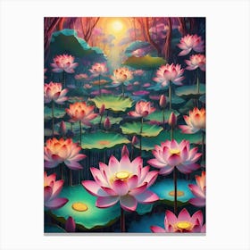 Lotus Flower In The Forest Canvas Print