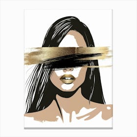 Girl With The Gold Paint Canvas Print