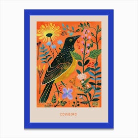 Spring Birds Poster Cowbird 1 Canvas Print