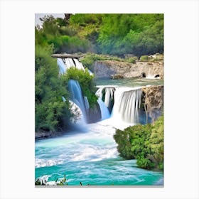 Manavgat Waterfall, Turkey Realistic Photograph (3) Canvas Print