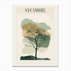 Sycamore Tree Minimal Japandi Illustration 4 Poster Canvas Print