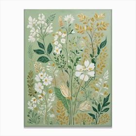 Botanical Bliss In Greens Canvas Print