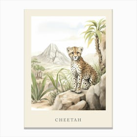 Beatrix Potter Inspired  Animal Watercolour Cheetah 1 Canvas Print