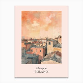Mornings In Milano Rooftops Morning Skyline 3 Canvas Print