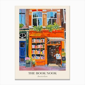 Amsterdam Book Nook Bookshop 2 Poster Canvas Print