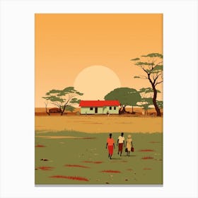 Zambia Travel Illustration Canvas Print