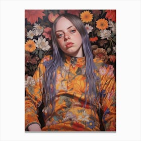 Billie Eilish Floral Kitsch 3 Canvas Print