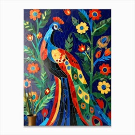 Peacock Mosaic Canvas Print