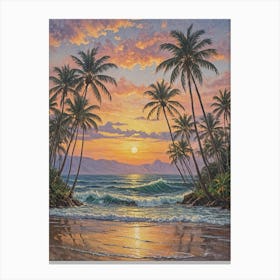 Tropical Sunset At The Beach no2 Toile