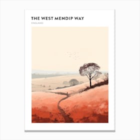 The West Mendip Way England 2 Hiking Trail Landscape Poster Canvas Print