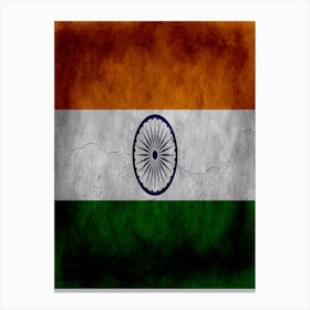 India Flag Texture Canvas Print