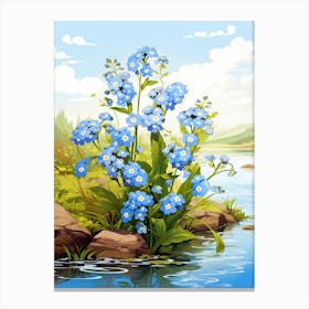 Forget Me Not Wildflower In Wetlands (3) Canvas Print