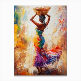 African Woman With Basket 7 Canvas Print