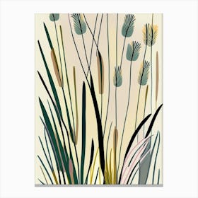 Scouring Rush Wildflower Modern Muted Colours 1 Canvas Print