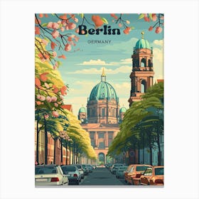 Berlin Germany Cathedral Digital Travel Art Canvas Print